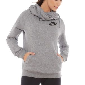 Nike gray funnel neck hoodie